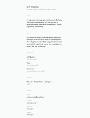 Screenshot of Matt Mannucci