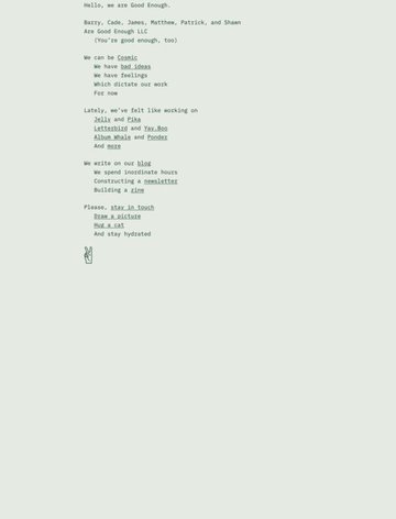 Screenshot of We are Good Enough.