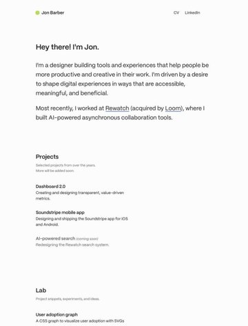 Screenshot of Jon Barber