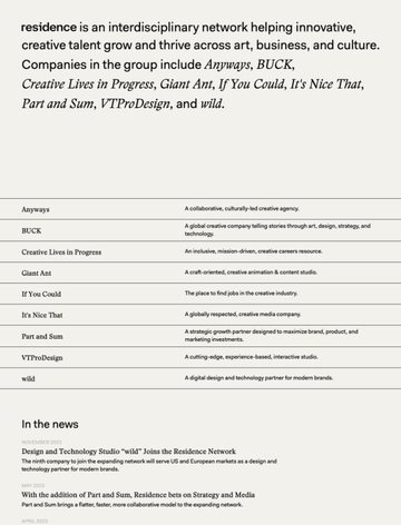 Screenshot of Residence