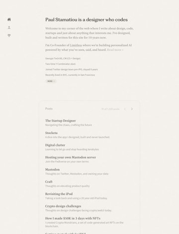 Screenshot of Paul Stamatiou