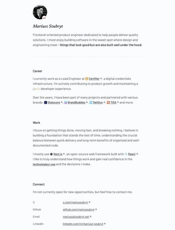 Screenshot of Mariusz Szubryt