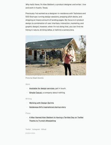 Screenshot of Alex Baldwin