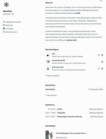 Screenshot of Namchee