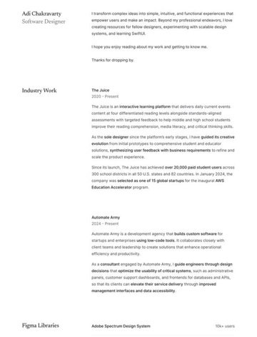 Screenshot of Adi Chakravarty