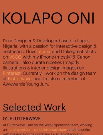 Screenshot of Kolapo Oni