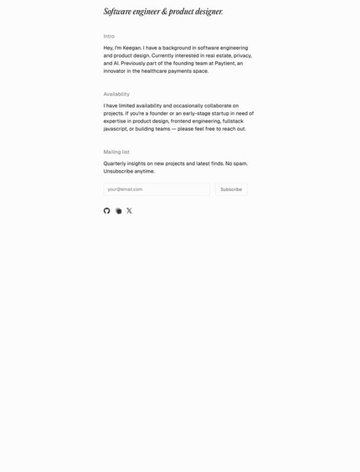 Screenshot of Keegan Burkett