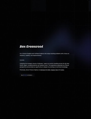 Screenshot of Ben Greenwood