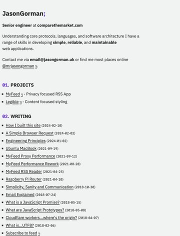 Screenshot of Jason Gorman