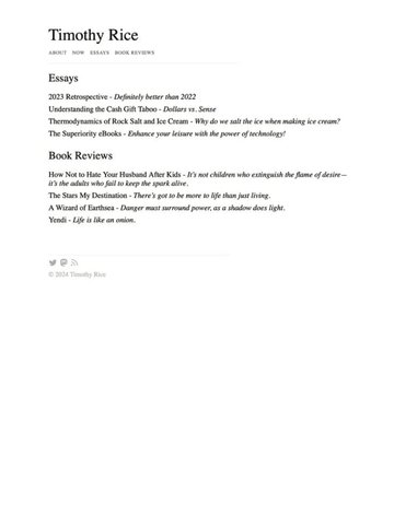 Screenshot of Timothy Rice