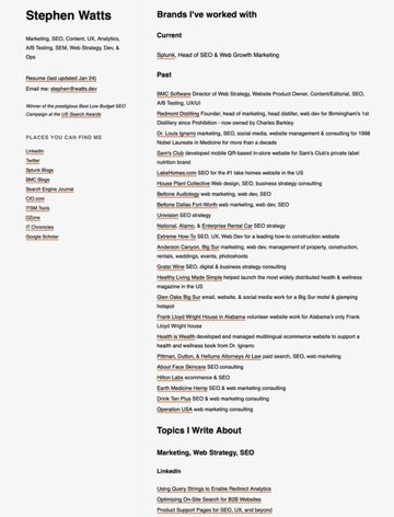 Screenshot of Stephen Watts