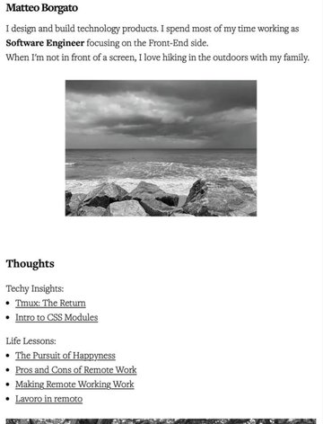 Screenshot of Matteo Borgato