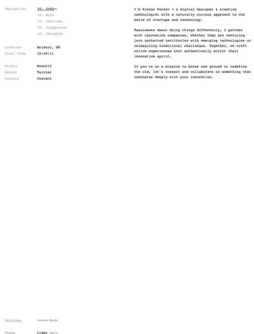 Screenshot of Kieran Parker