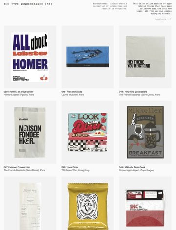 Screenshot of The Type Wunderkammer