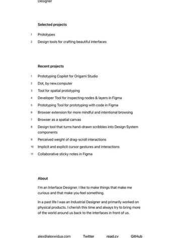 Screenshot of Alex Widua