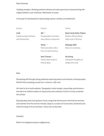 Screenshot of Paco Coursey