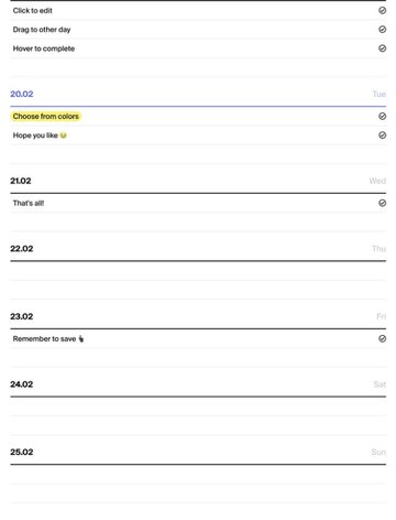 Screenshot of Tweek Calendar