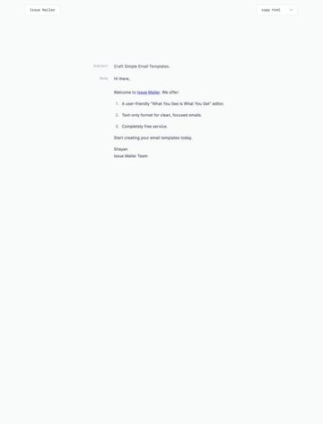 Screenshot of Issue Mailer