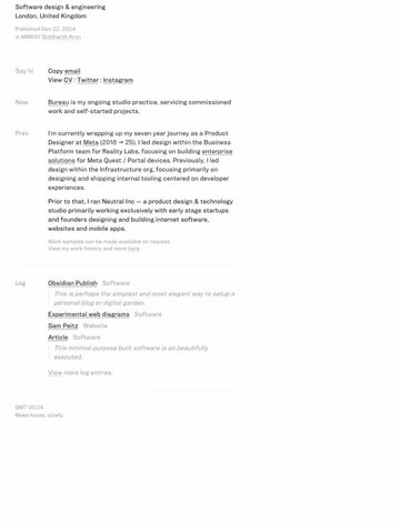 Screenshot of Siddharth Arun