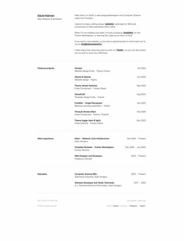 Screenshot of Dávid Kálmán