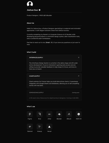 Screenshot of Joshua Guo