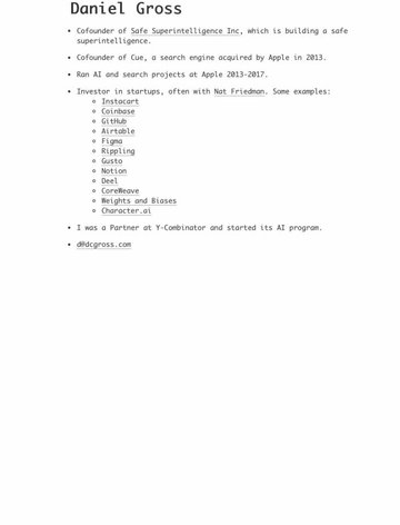 Screenshot of Daniel Gross