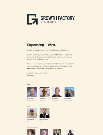 Screenshot of Growth Factory Ventures