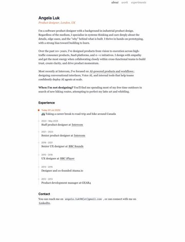 Screenshot of Angela Luk