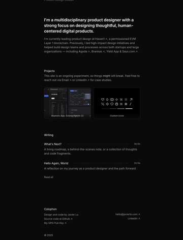 Screenshot of Javier Lo