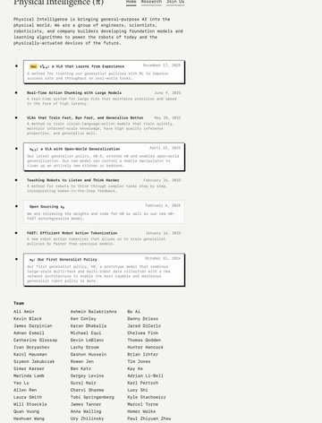 Screenshot of Physical Intelligence