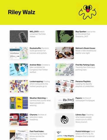 Screenshot of Riley Walz