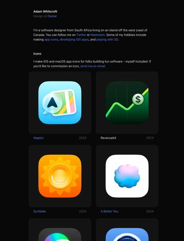 Screenshot of Adam Whitcroft