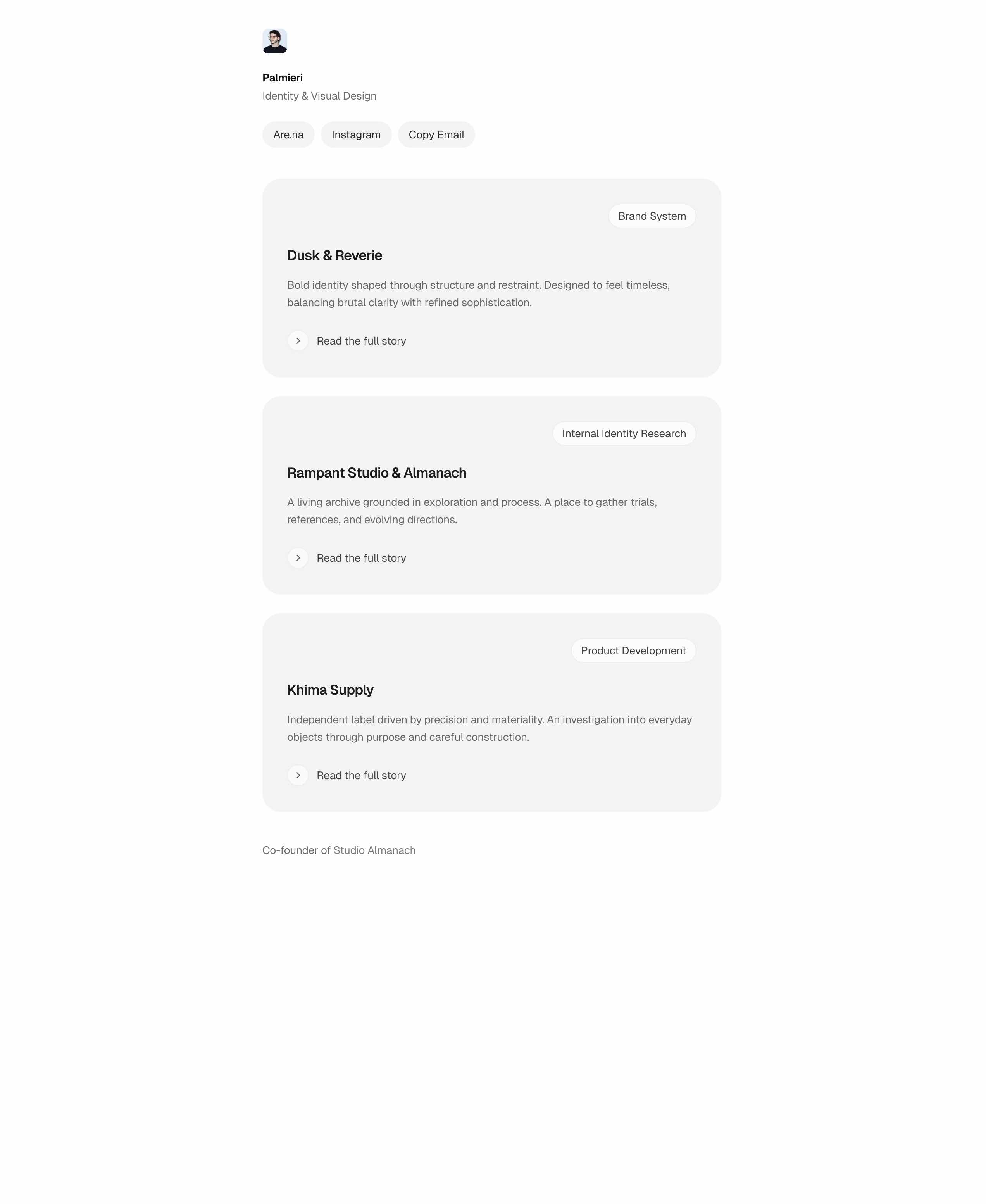 Screenshot of Brian Palmieri