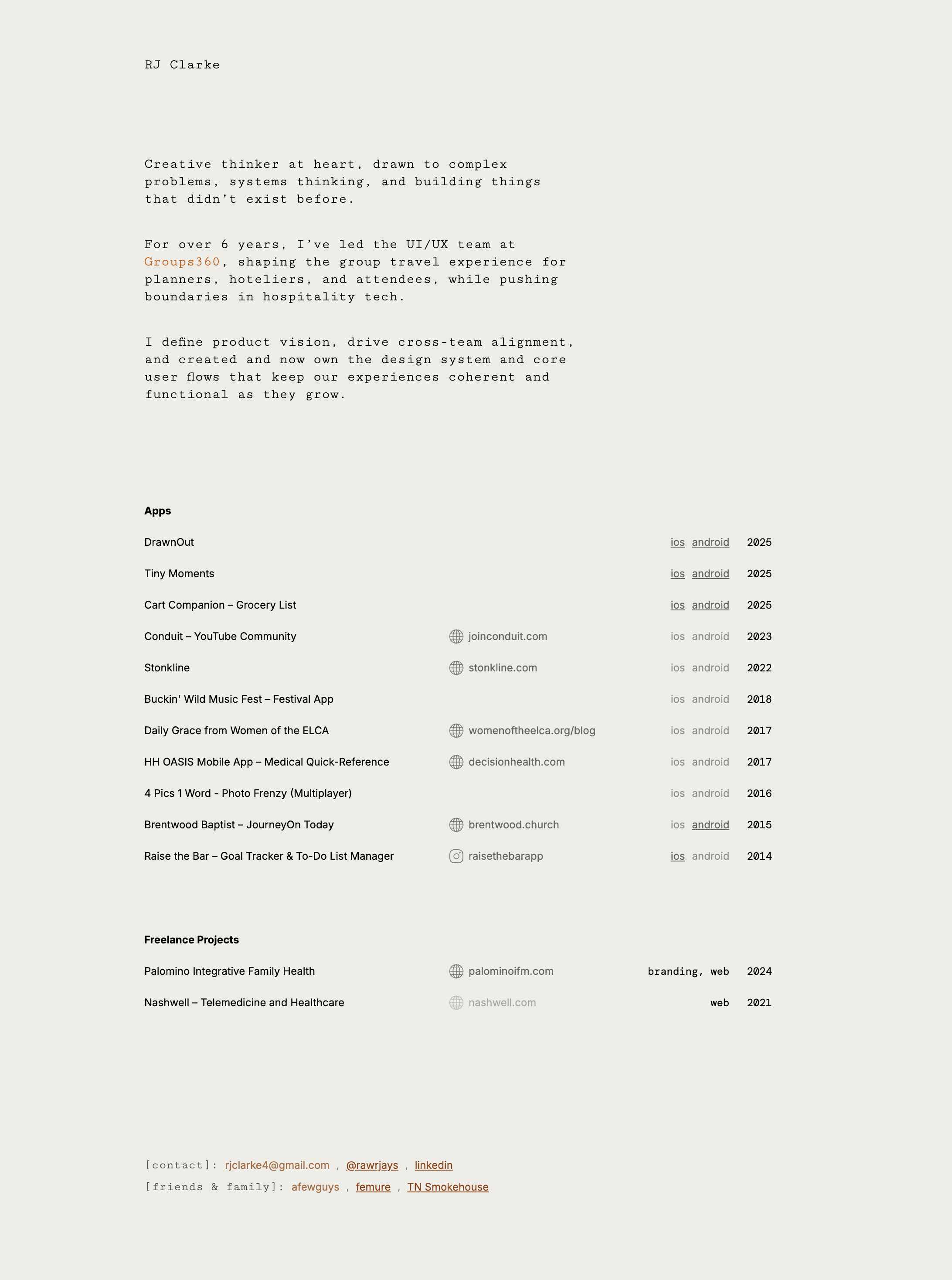 Screenshot of RJ Clarke