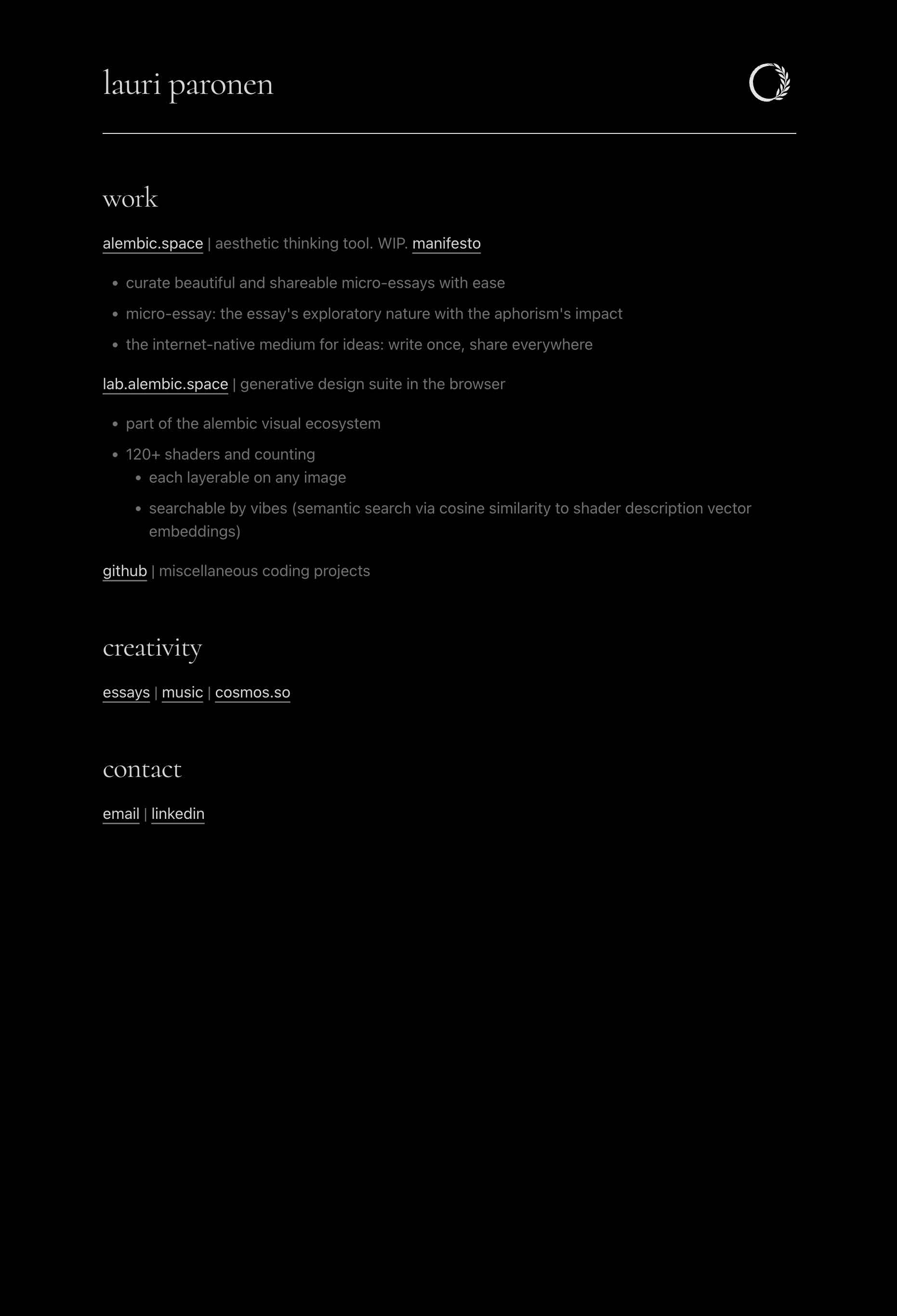 Screenshot of Lauri Paronen