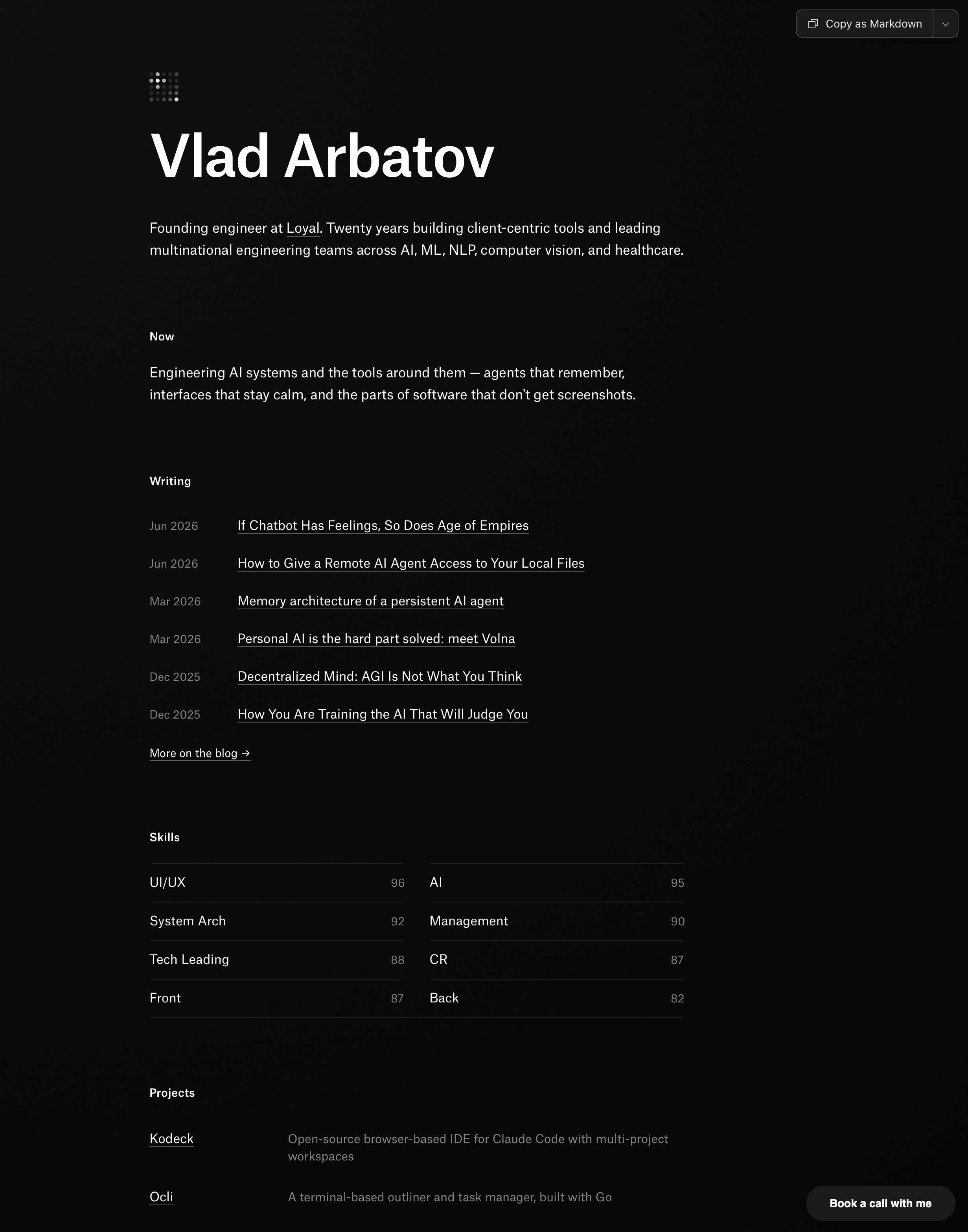 Screenshot of Vlad Arbatov