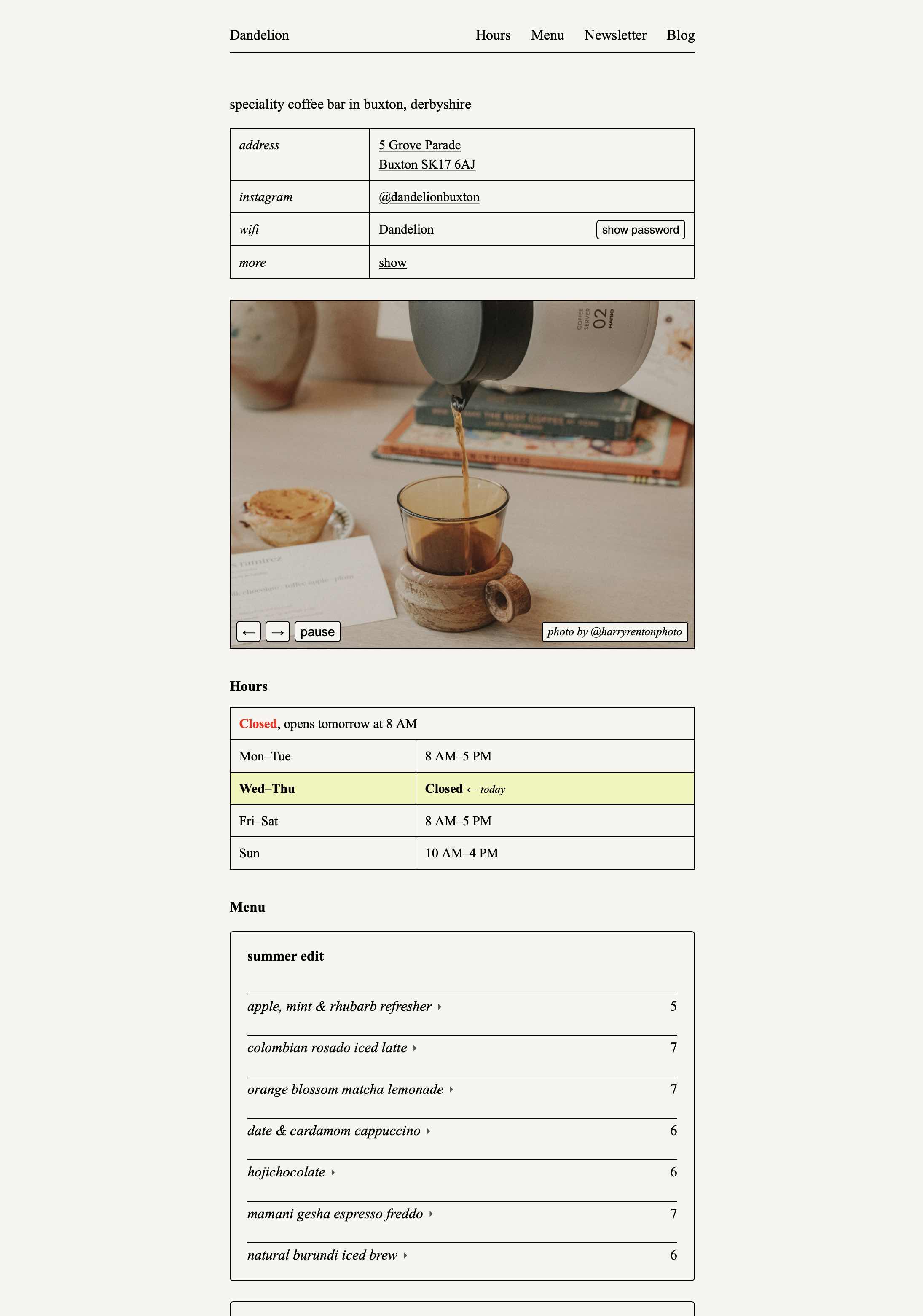 Screenshot of Dandelion