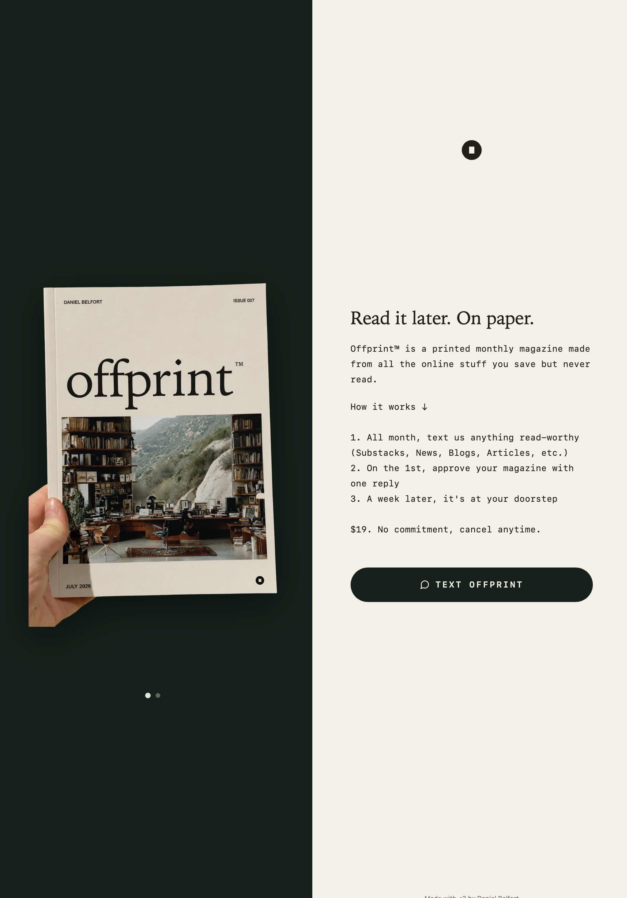 Screenshot of Offprint